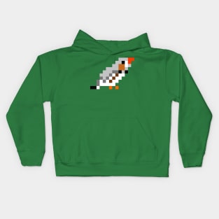 Pixel Zebra Finch Kids Hoodie